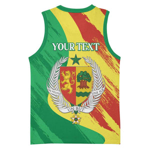 Afro Senegal Independence Day Basketball Jersey Coat Of Arms Grunge Style LT14