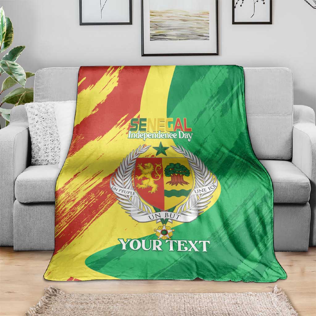 Afro Senegal Independence Day Blanket Coat Of Arms Grunge Style