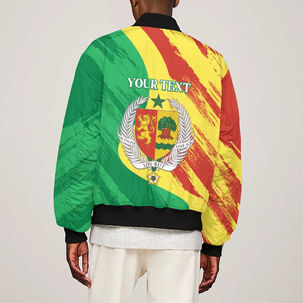 Afro Senegal Independence Day Bomber Jacket Coat Of Arms Grunge Style