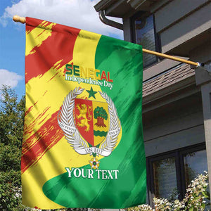 Afro Senegal Independence Day Garden Flag Coat Of Arms Grunge Style