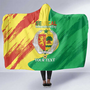 Afro Senegal Independence Day Hooded Blanket Coat Of Arms Grunge Style