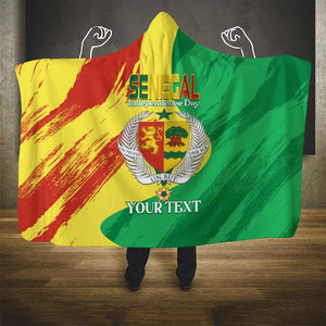 Afro Senegal Independence Day Hooded Blanket Coat Of Arms Grunge Style