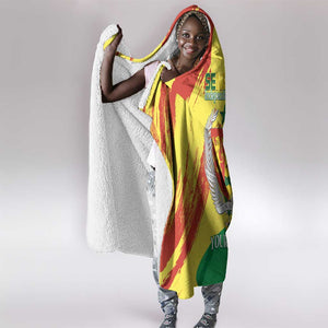 Afro Senegal Independence Day Hooded Blanket Coat Of Arms Grunge Style