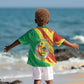 Afro Senegal Independence Day Kid Hawaiian Shirt Coat Of Arms Grunge Style
