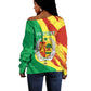 Afro Senegal Independence Day Off Shoulder Sweater Coat Of Arms Grunge Style