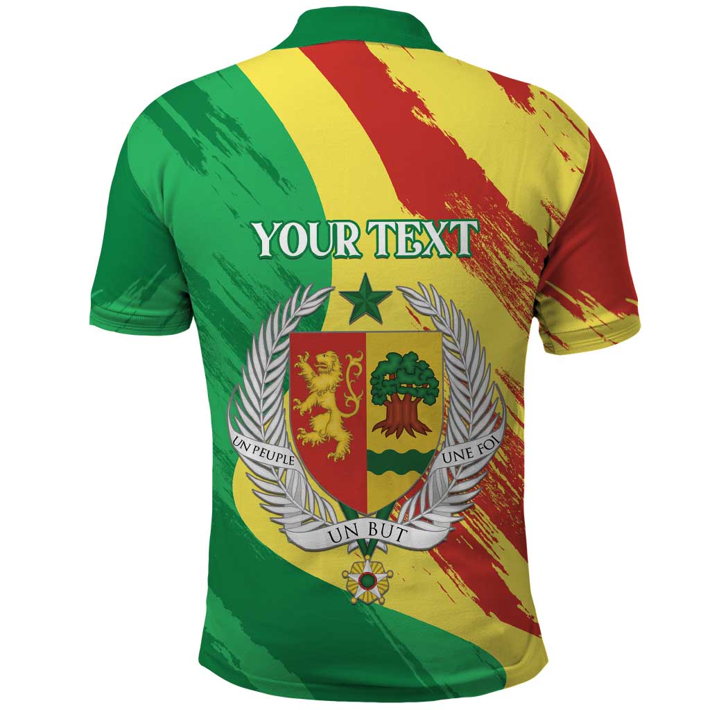 Afro Senegal Independence Day Polo Shirt Coat Of Arms Grunge Style