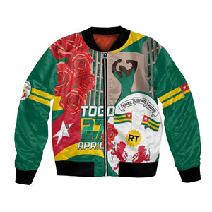 Republique Togolaise Monument de l'Independance Bomber Jacket African Pinkish Rose Coat Of Arms