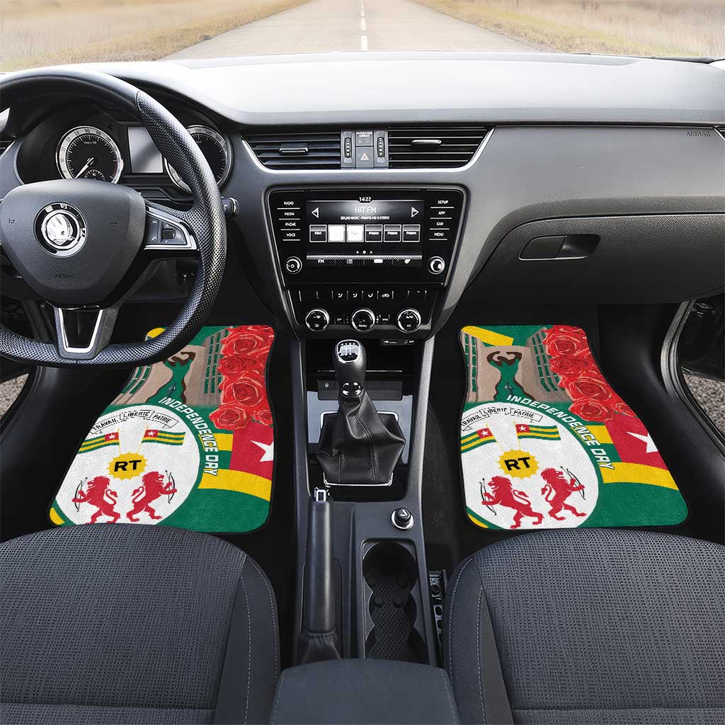Republique Togolaise Monument de l'Independance Car Mats African Pinkish Rose Coat Of Arms