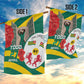Republique Togolaise Monument de l'Independance Garden Flag African Pinkish Rose Coat Of Arms