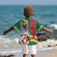 Republique Togolaise Monument de l'Independance Kid Hawaiian Shirt African Pinkish Rose Coat Of Arms