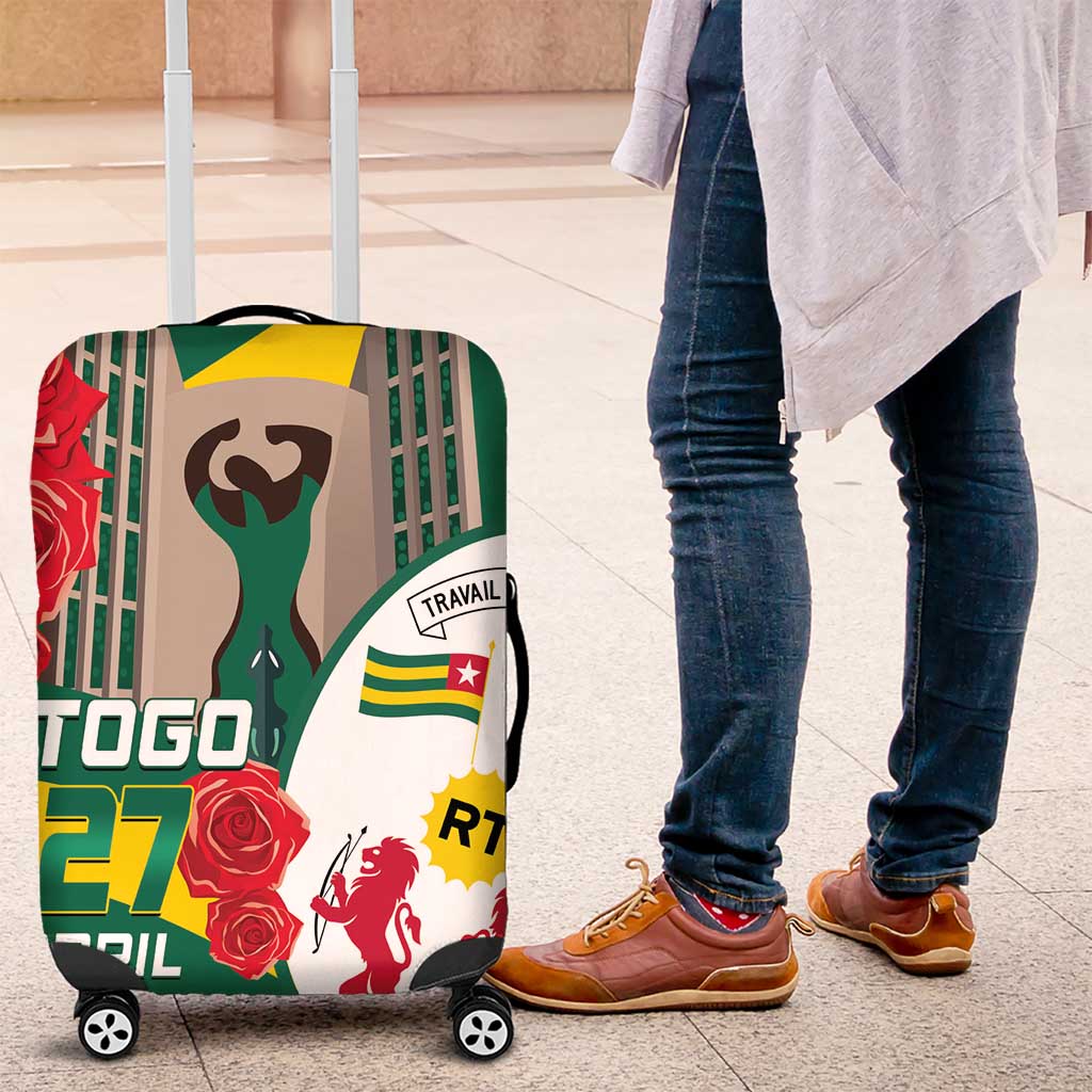 Republique Togolaise Monument de l'Independance Luggage Cover African Pinkish Rose Coat Of Arms