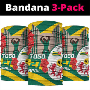 Republique Togolaise Monument de l'Independance Neck Gaiter African Pinkish Rose Coat Of Arms LT14