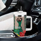 Republique Togolaise Monument de l'Independance Tumbler With Handle African Pinkish Rose Coat Of Arms