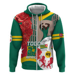 Republique Togolaise Monument de l'Independance Zip Hoodie African Pinkish Rose Coat Of Arms