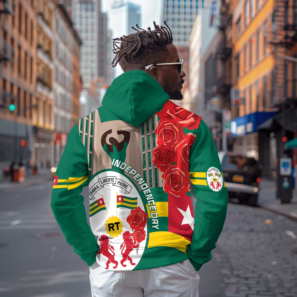 Republique Togolaise Monument de l'Independance Zip Hoodie African Pinkish Rose Coat Of Arms