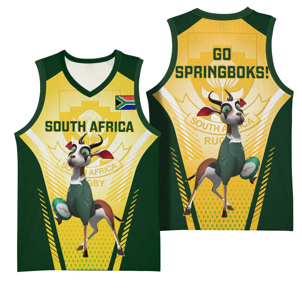 South Africa Rugby Basketball Jersey Cute Springboks Mascot LT14