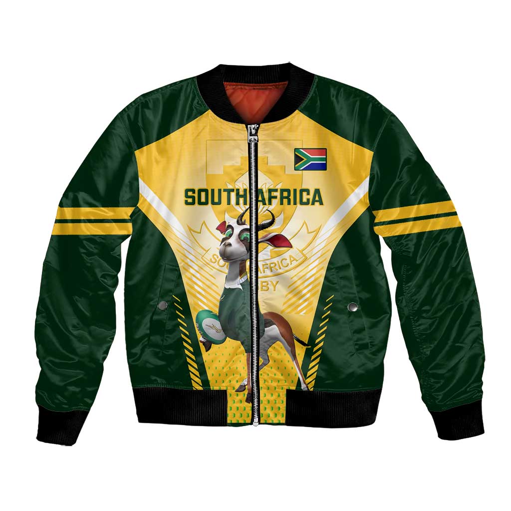 South Africa Rugby Bomber Jacket Cute Springboks Mascot