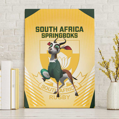 South Africa Rugby Canvas Wall Art Cute Springboks Mascot
