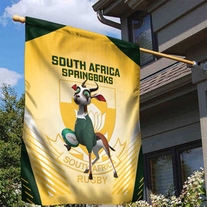 South Africa Rugby Garden Flag Cute Springboks Mascot