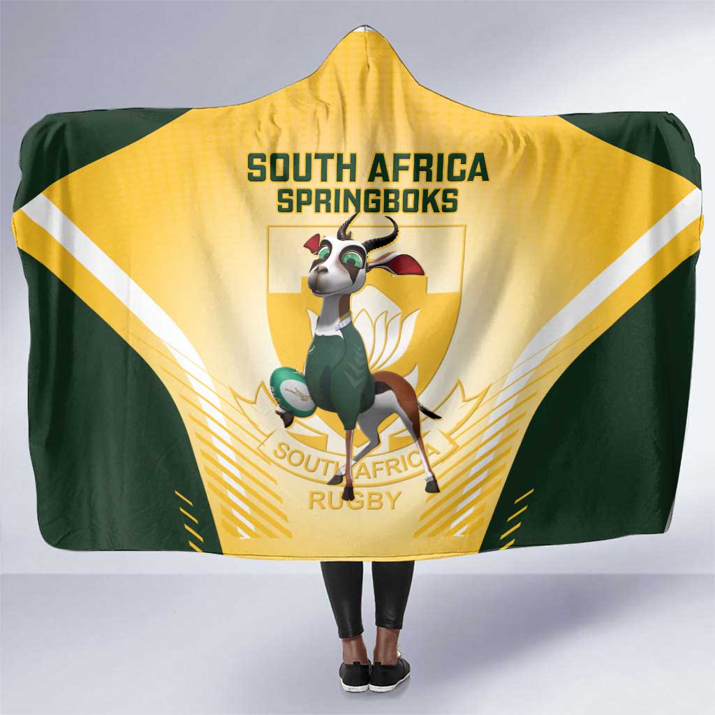 South Africa Rugby Hooded Blanket Cute Springboks Mascot