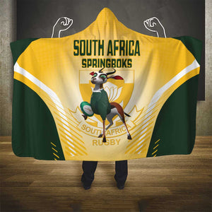 South Africa Rugby Hooded Blanket Cute Springboks Mascot