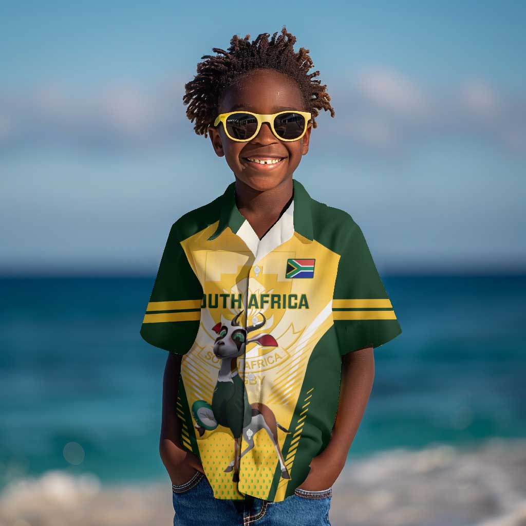 South Africa Rugby Kid Hawaiian Shirt Cute Springboks Mascot