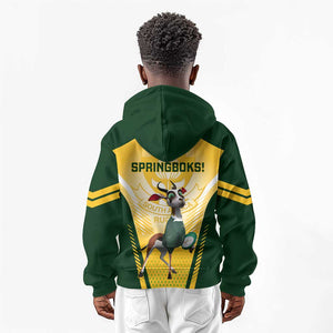 South Africa Rugby Kid Hoodie Cute Springboks Mascot