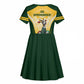 South Africa Rugby Kid Short Sleeve Dress Cute Springboks Mascot