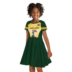 South Africa Rugby Kid Short Sleeve Dress Cute Springboks Mascot