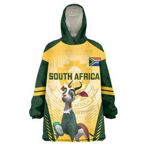 South Africa Rugby KId Wearable Blanket Hoodie Cute Springboks Mascot