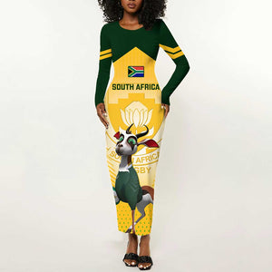 South Africa Rugby Long Sleeve Bodycon Dress Cute Springboks Mascot