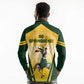 South Africa Rugby Long Sleeve Polo Shirt Cute Springboks Mascot