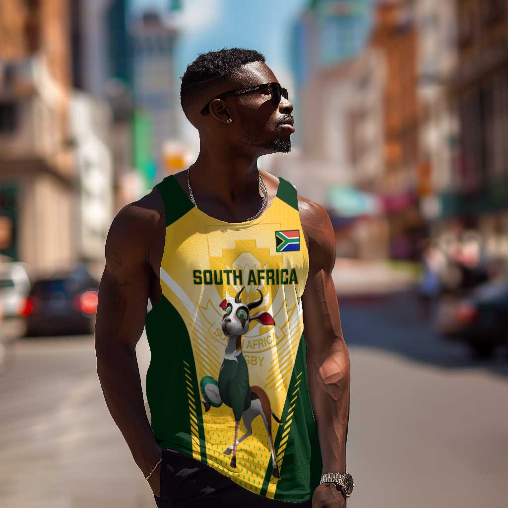 South Africa Rugby Men Tank Top Cute Springboks Mascot