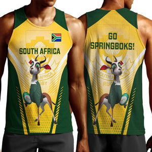 South Africa Rugby Men Tank Top Cute Springboks Mascot