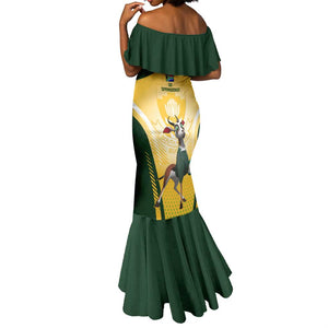 South Africa Rugby Mermaid Dress Cute Springboks Mascot