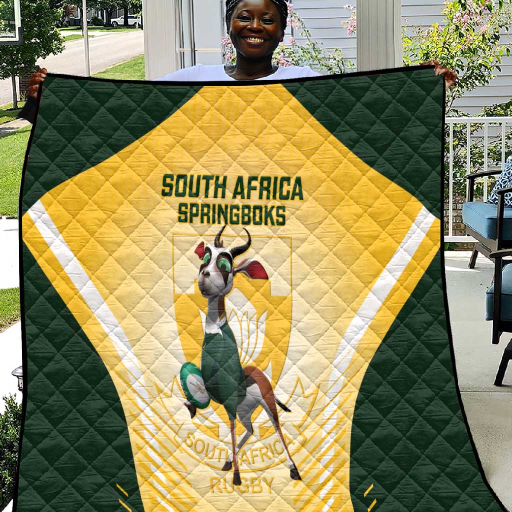 South Africa Rugby Quilt Cute Springboks Mascot