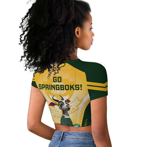 South Africa Rugby Raglan Cropped T shirt Cute Springboks Mascot