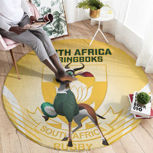 South Africa Rugby Round Carpet Cute Springboks Mascot