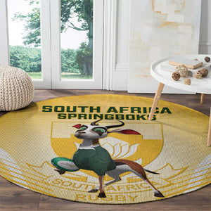 South Africa Rugby Round Carpet Cute Springboks Mascot