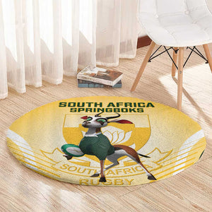 South Africa Rugby Round Carpet Cute Springboks Mascot