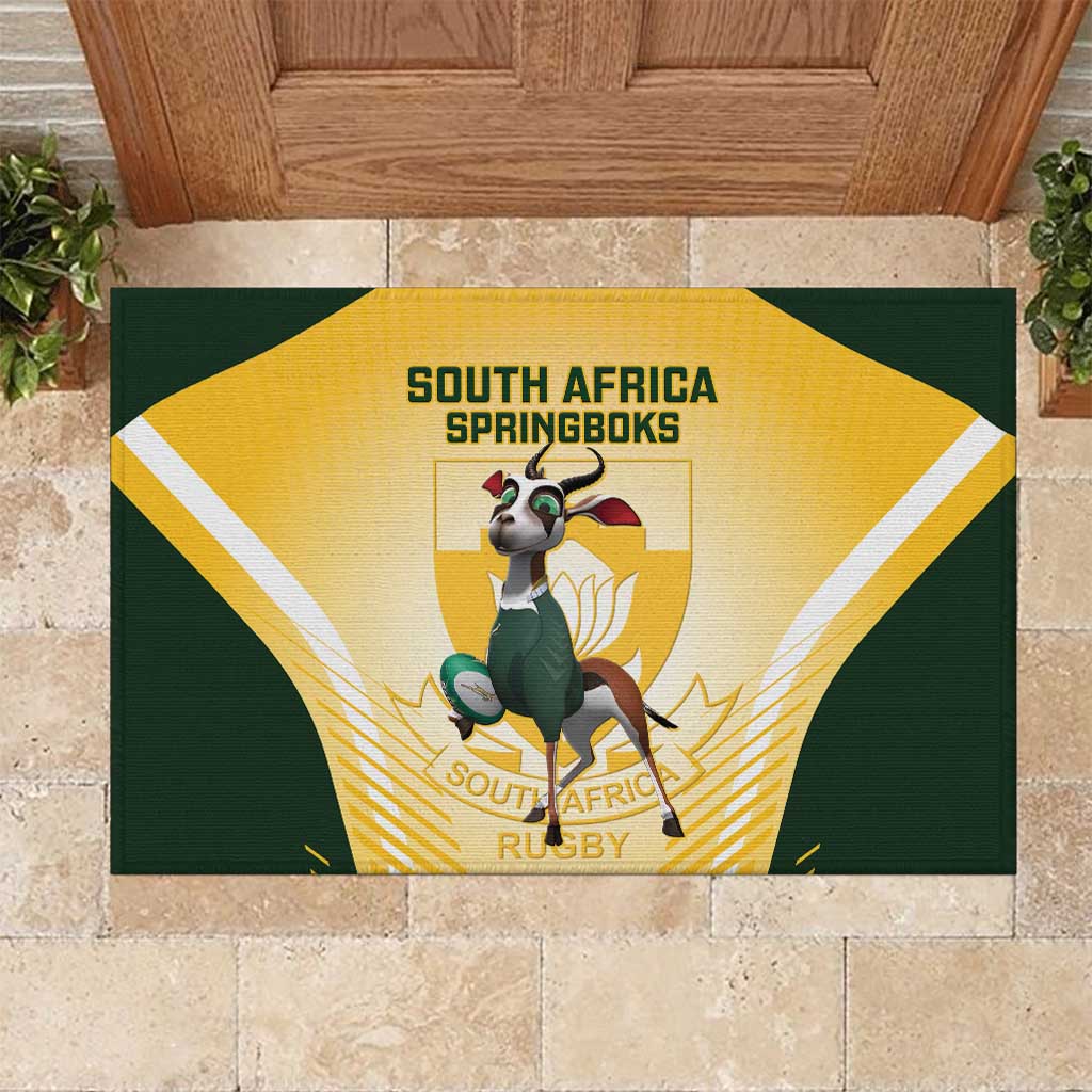 South Africa Rugby Rubber Doormat Cute Springboks Mascot