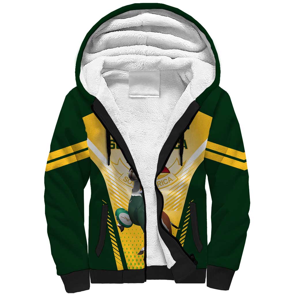 South Africa Rugby Sherpa Hoodie Cute Springboks Mascot