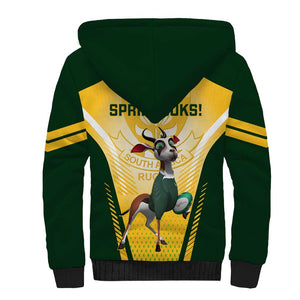 South Africa Rugby Sherpa Hoodie Cute Springboks Mascot