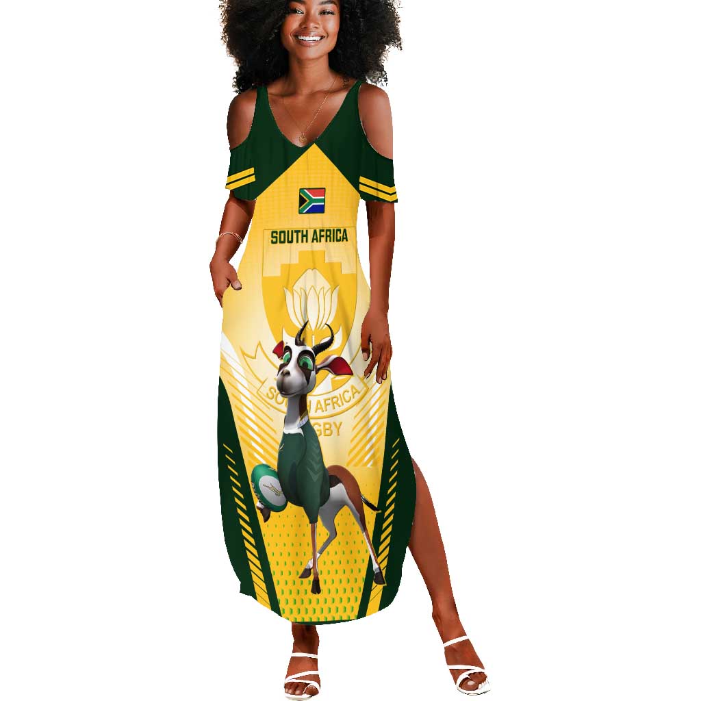 South Africa Rugby Summer Maxi Dress Cute Springboks Mascot