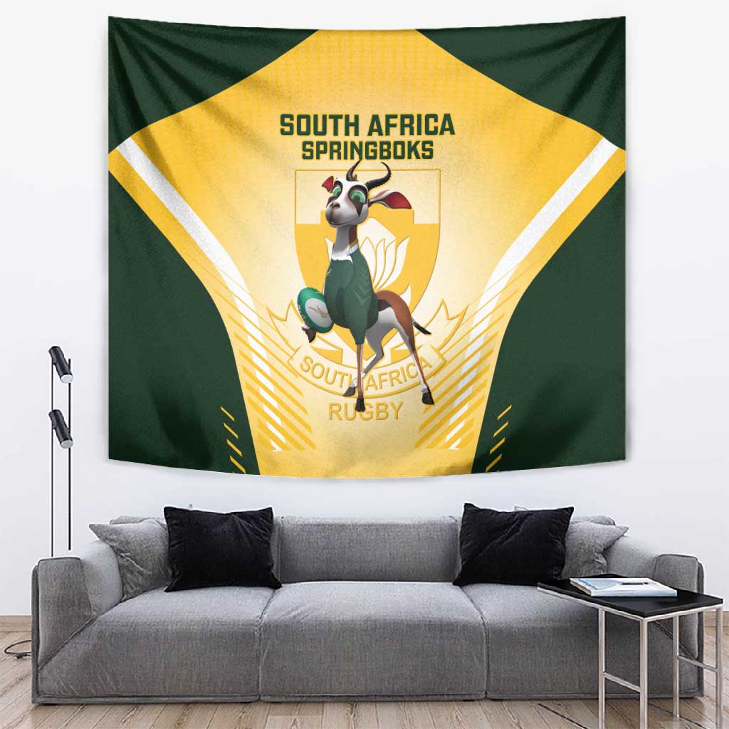 South Africa Rugby Tapestry Cute Springboks Mascot