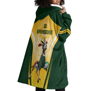 South Africa Rugby Wearable Blanket Hoodie Cute Springboks Mascot