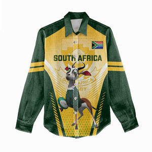 South Africa Rugby Women Casual Shirt Cute Springboks Mascot