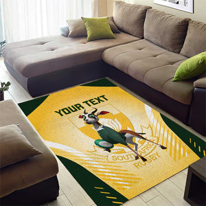 Custom South Africa Rugby Area Rug Cute Springboks Mascot