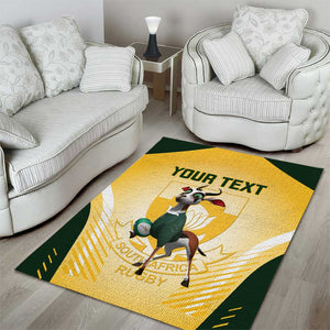 Custom South Africa Rugby Area Rug Cute Springboks Mascot