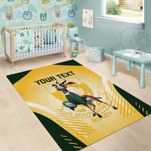 Custom South Africa Rugby Area Rug Cute Springboks Mascot